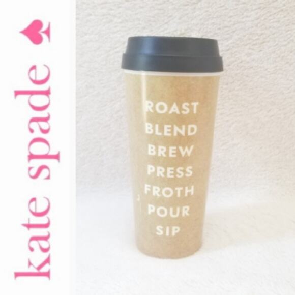 Kate Spade "Roast Blend Brew" 16 oz Travel Mug Thermos Coffee Tea - Picture 1 of 6